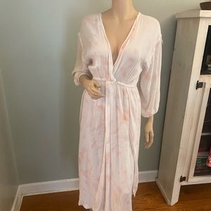 SOUTH BOUTIQUE PINK & WHITE MAXI DRESS CRUISE /‎ BEACH WEAR